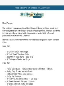 Act Now: Up to 30% Off Dog Treats