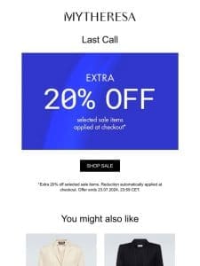 Act fast: Extra 20% off selected men’s sale items