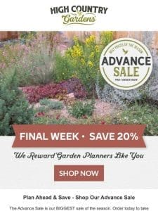 Advance Sale: Final Week For Best Prices Of The Season