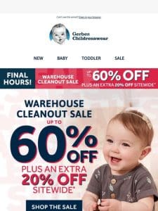 Alert? Warehouse Cleanout Sale Ends Soon