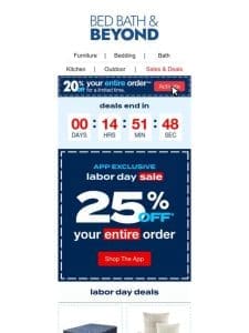 App-Exclusive Deal – 25% Off Your Entire Order