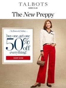 BOGO 50% off + The New Preppy