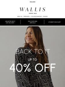 Back To It – Up to 40% Off