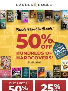 Book Haul is Back: 50% Off Hundreds of Hardcovers