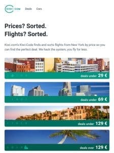 Book your next flight for less than 29 €!