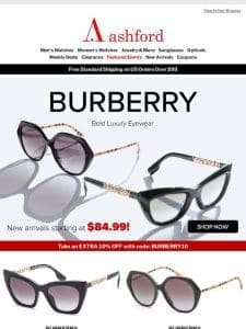 Burberry Eyewear: Iconic Styles， Starting at $84.99!