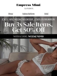 Buy 3x sale items， get 50% off – last chance! ?