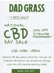 CBD DAY SALE STARTS NOW!