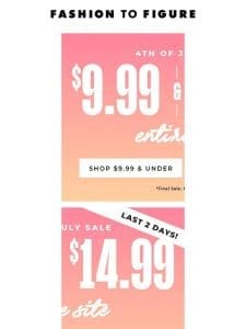 Chasing the Savings – $9.99-$14.00 SITEWIDE!