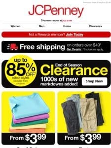 Clearance， slashed! Up to 85% Off