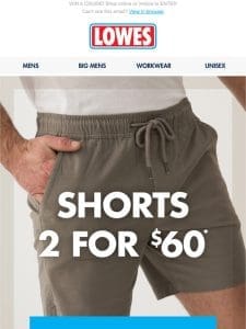 Click here for $30* shorts!