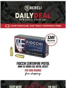 Daily Deal ?? Fiocchi 9mm FMJ Price Drop， $245 Delivered