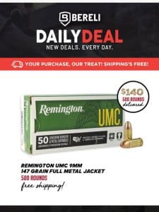 Daily Deal?? Remington UMC 9mm 147Gr FMJ， $140 Delivered