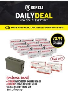 Daily Deal?? Winchester 9mm & 556 Bundle， Be Weekend Ready????