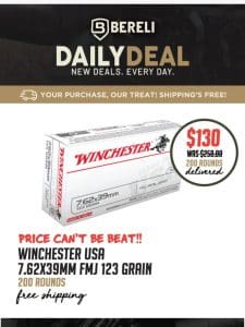 Daily Deal?? Winchester USA 7.62x39mm FMJ | Don’t Miss Out On These ??