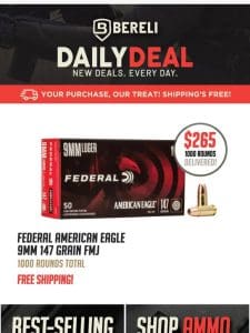 Daily Deal ?? You’ve Asked， We Answered! Federal 9mm 147Gr FMJ Price Drop