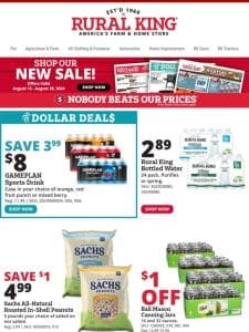 Deals Alert! Save $3.99 on GAMEPLAN Sports Drink， $1 Off Sachs All-Natural Roasted Peanuts， $1 Off Ball Mason Canning Jars & More!