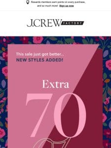 Did you know? Extra 70% off clearance & we added new styles!!