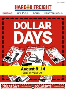 Dollar Days are Here! Coupon Deals Under $10 Inside!