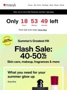 Don’t miss it—40-50% off beauty， fragrance & more