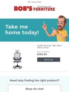 Don’t miss out on Bob’s Discount for the Ambrose Gray High Back Office Chair!