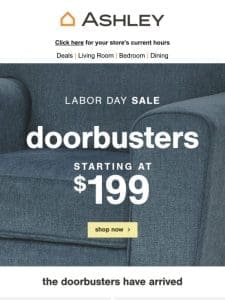 Doorbuster Alert – Deals Starting at $199