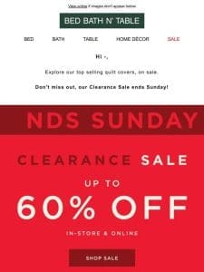 ENDS SUNDAY ?? UP TO 60% OFF CLEARANCE