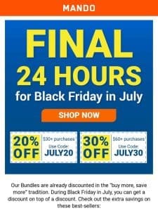 ENDS TODAY ? Black Friday in July deals