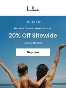 ?? ENDS TONIGHT! 20% Off Sitewide