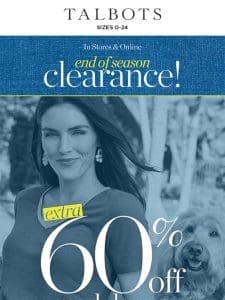 EXTRA   60% off   CLEARANCE