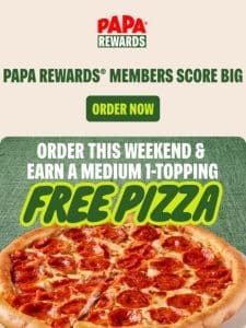 Earn free pizza