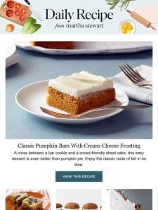 Easy Pumpkin Bars With Cream-Cheese Frosting