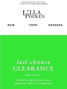 End of Season Clearance – Don’t Miss Out!