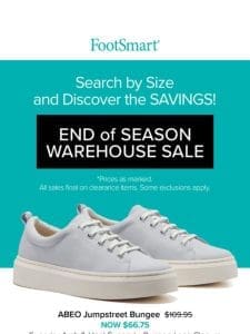 End of Season Warehouse Sale!   A Great Time to SAVE on Comfort