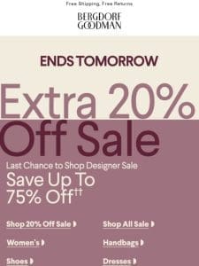 Ending Soon: Extra 20% Off Sale