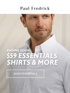 Ending soon: $59 Essential shirts.