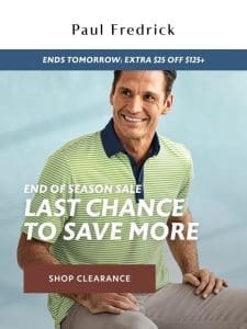 Ends soon: extra $25 off clearance shirts & more.