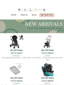 Explore Our New Arrivals from Cybex， Evenflo， Ergobaby and more!