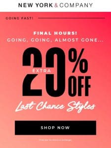 ???FINAL DAY: EXTRA 20% Off!