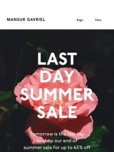 FINAL DAY: extra 15% off sale