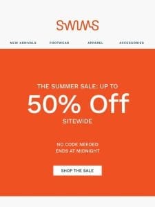 FINAL HOURS: Up to 50% off sitewide