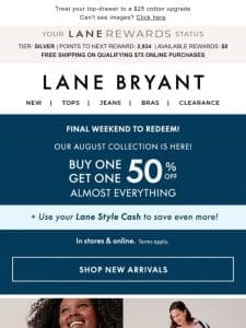 FINAL WKND for Lane Style Cash + BOGO 50% OFF