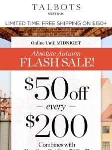 FLASH SALE   $50 off + BOGO 50% off