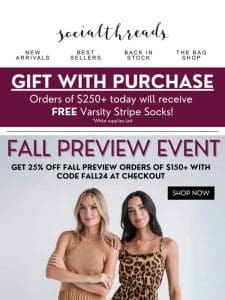 Fall Preview Event + GWP For Orders $250+! ????