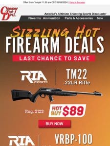 Few Hours Left At Sizzling Hot Firearm Savings!