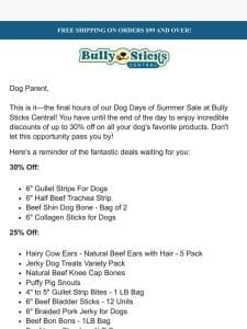 Final Hours: Dog Days of Summer Sale Ends Today!