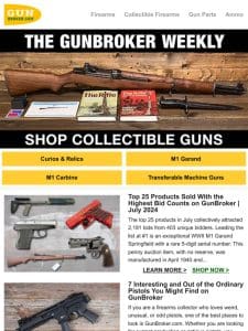 Find the M1 Garand， Mauser C96， Ruger No. 1， M1 Carbine， and More!