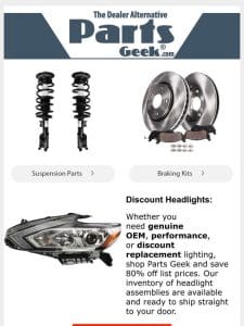 (Fitment Notice) Parts Up To 80% Off MSRP