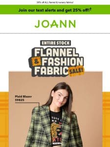 Flannel & Fashion Fabric SALE: Starting at $4.99 yd!