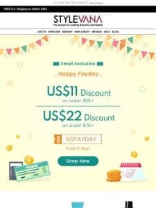 [For You Only] $22 Payday Coupon!